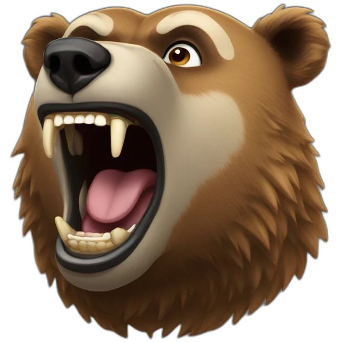 Grizzlybear screaming emoji