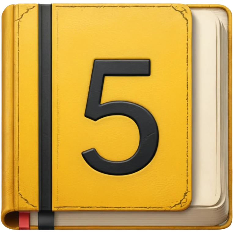 Yellow book with a number "5" in the cover emoji