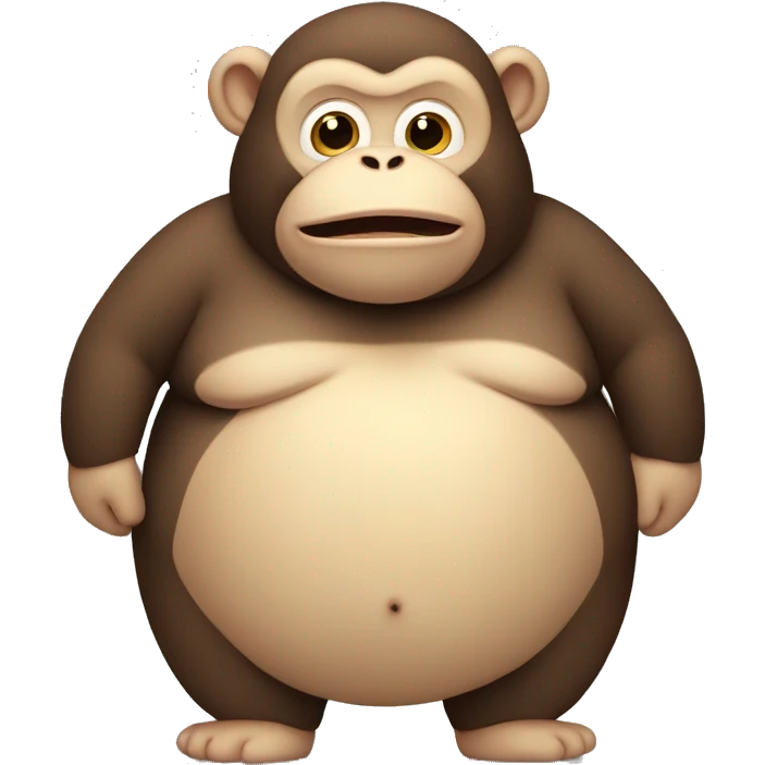 chubby monkey  with a belly emoji