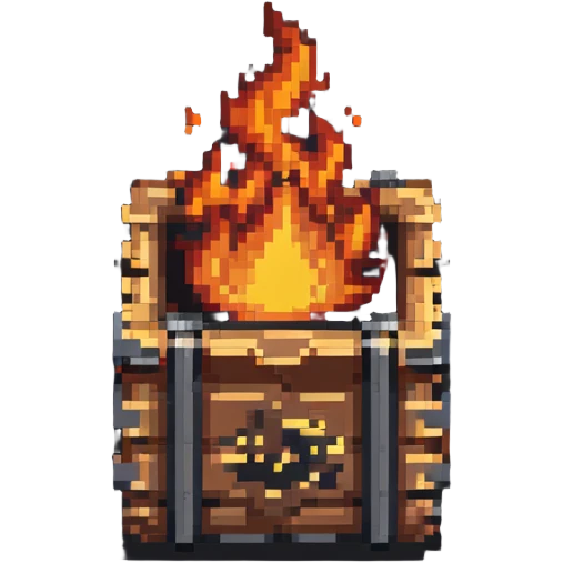 2d power up crate with fire emoji