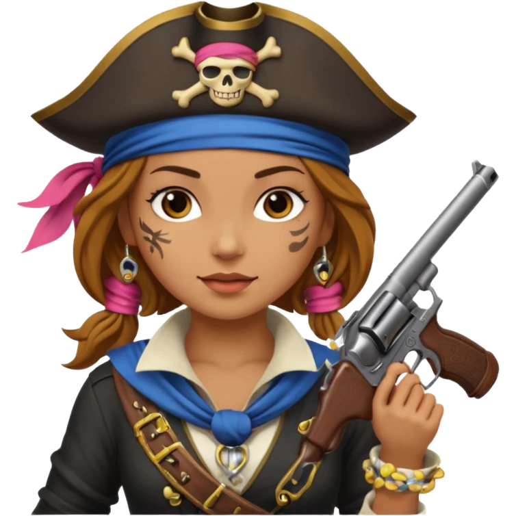 Lady Pirate With Gun. emoji