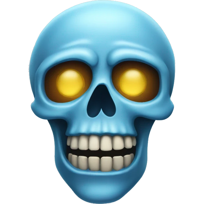 Cold blue skull emoji