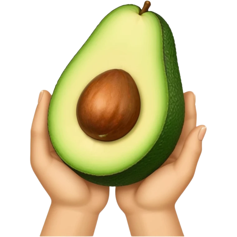 hands holding a small avocado emoji