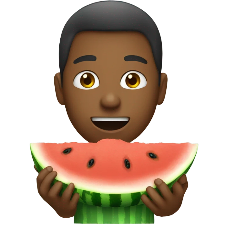 A person eating watermelon emoji