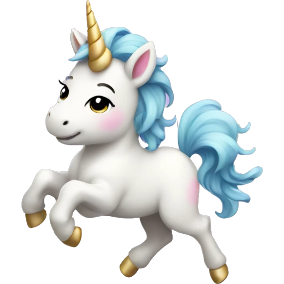 cute little unicorn dancing emoji
