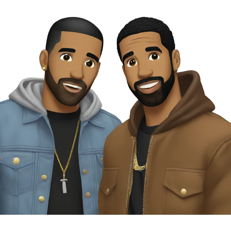 Travis Scott and Drake hanging out emoji