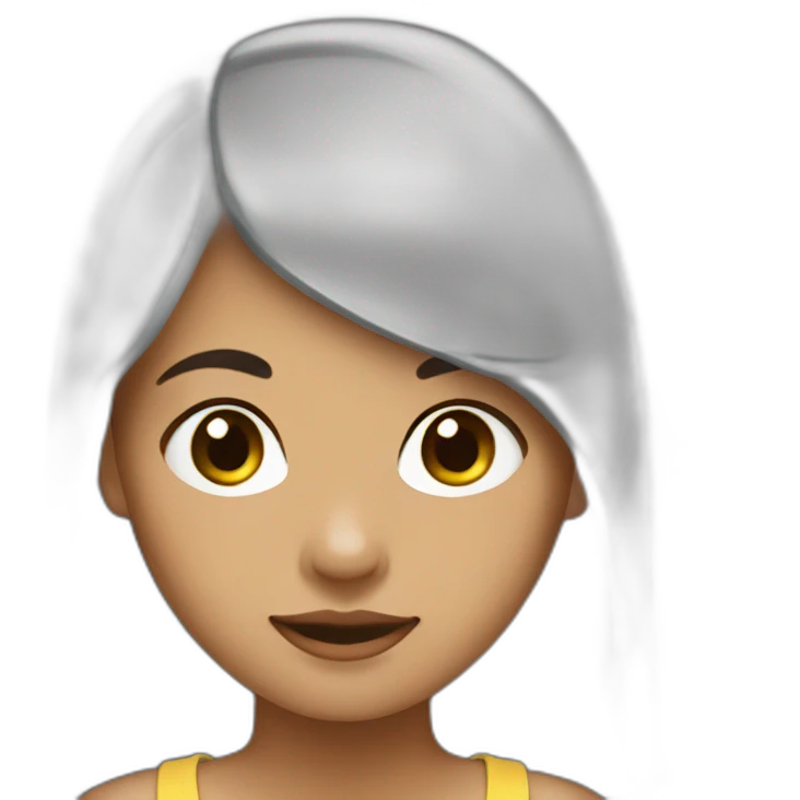 burmese girl-with Hair straight  black emoji