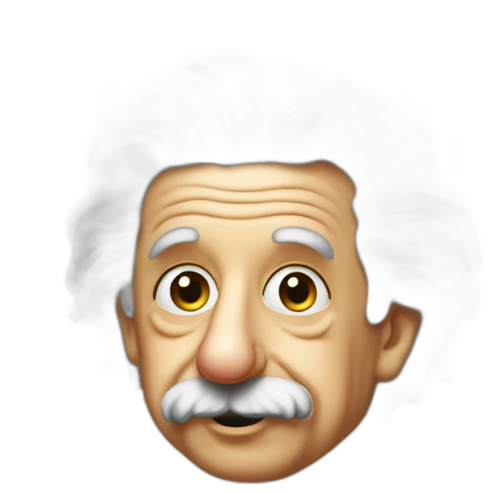 albert einstein but stupid looking emoji