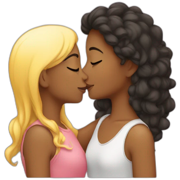 Lesbian girl kissing emoji