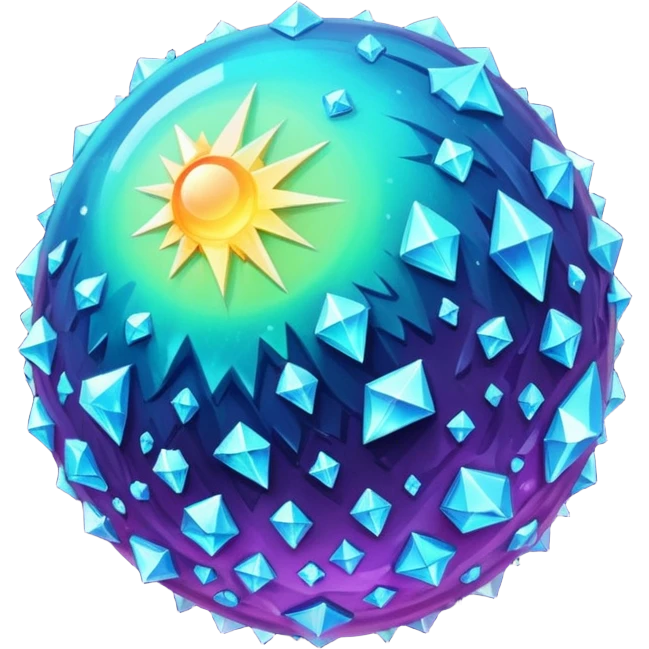 planet, surface covered in glowing crystals  emoji