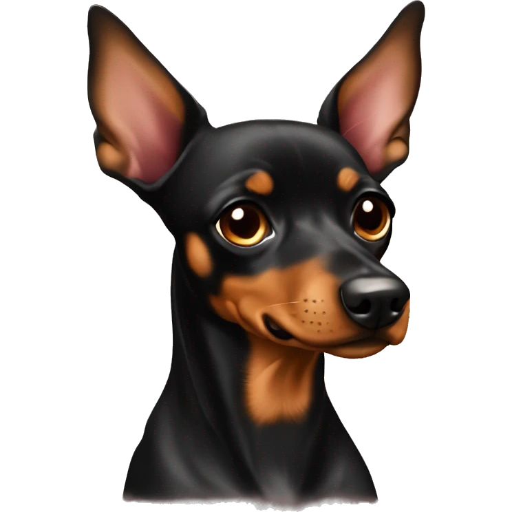 black brindle tan pinscher big ears girly emoji