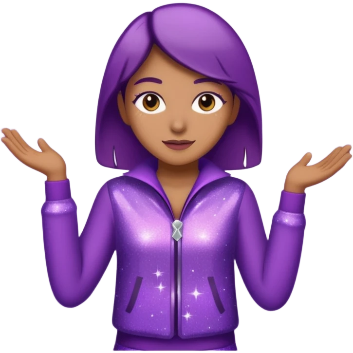 supervisor wearing glitter purple glittery clothes emoji