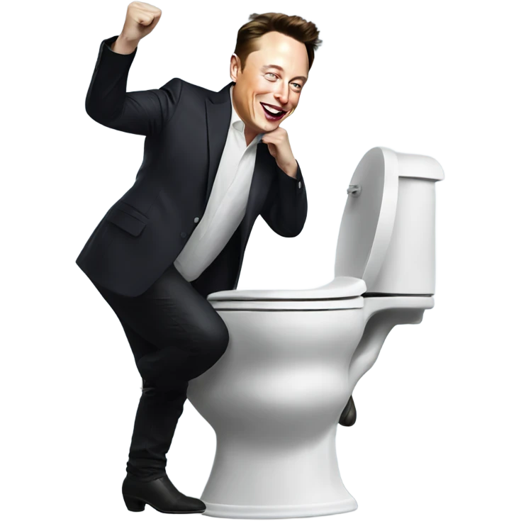 Elon musk dancing on magical toilet  emoji