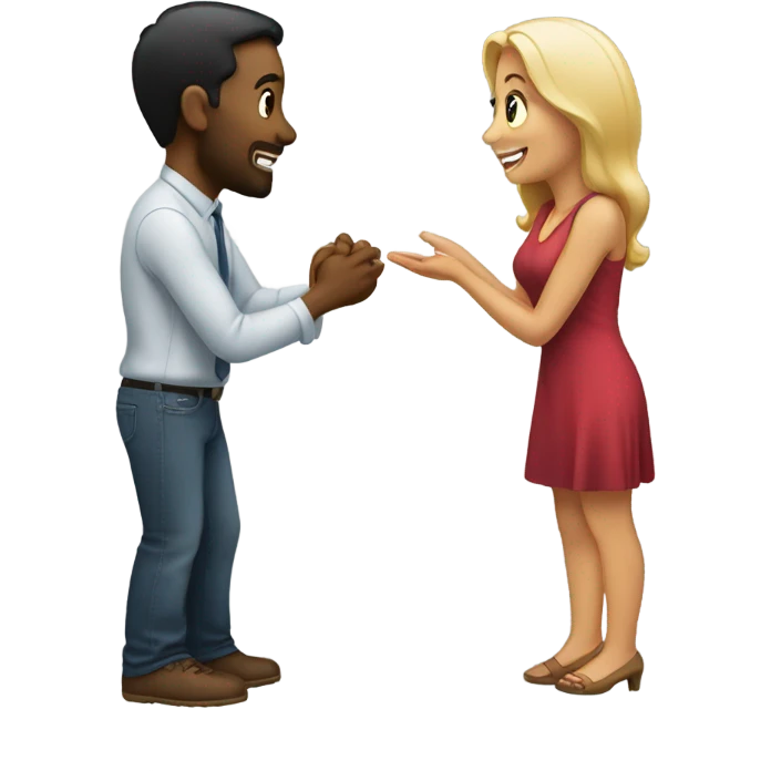 Woman proposing to man emoji
