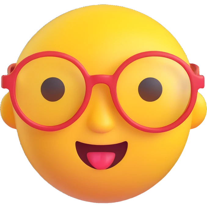 emoji with yellow glasses emoji