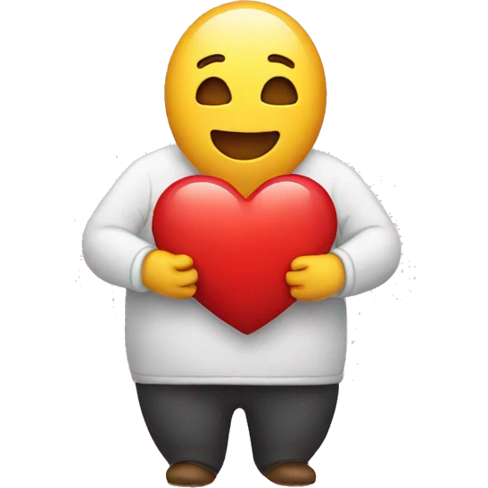 Emoji holding heart emoji