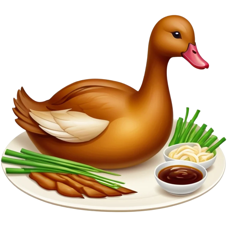 Peking duck, crispy golden skin, Chinese cuisine, emoji style emoji