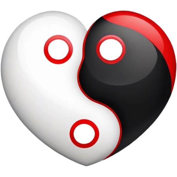Heart-shaped Yin yang  emoji