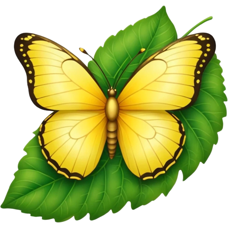 yellow butterfly on leaf emoji