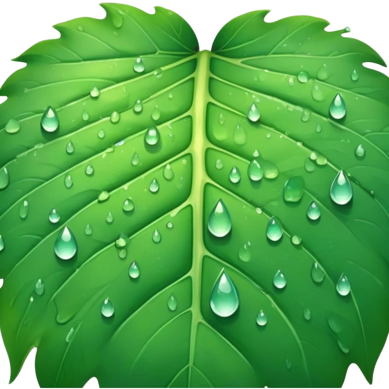 Dew drops on a leaf emoji