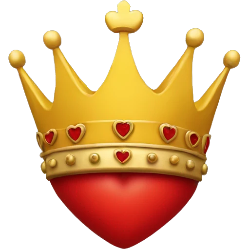 Red heart with yellow crown at the corner emoji