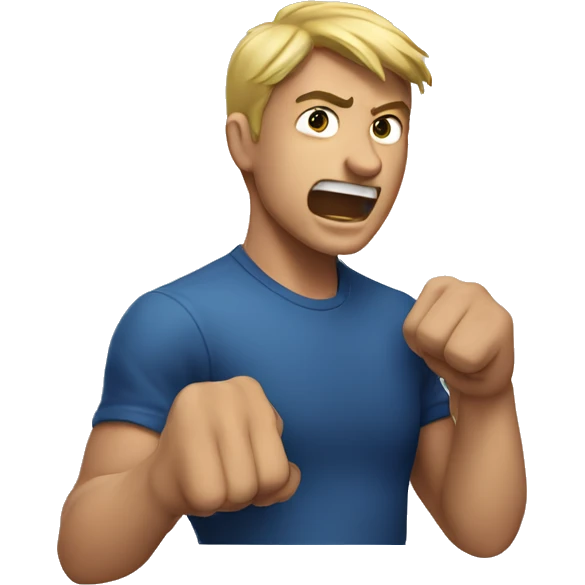 guy punching air emoji