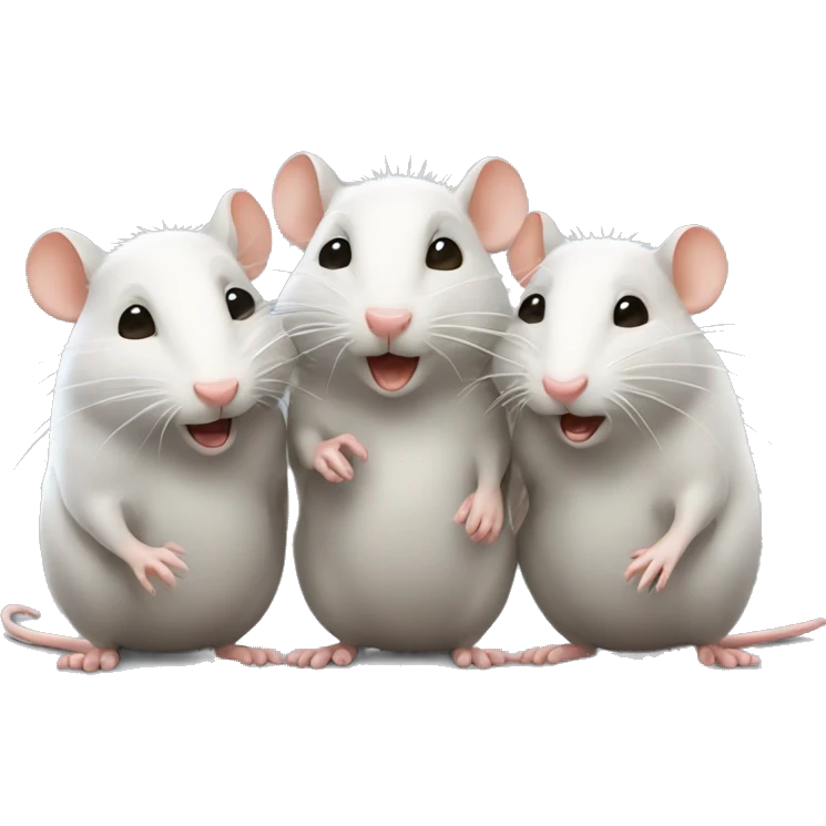 three different rats gossiping emoji
