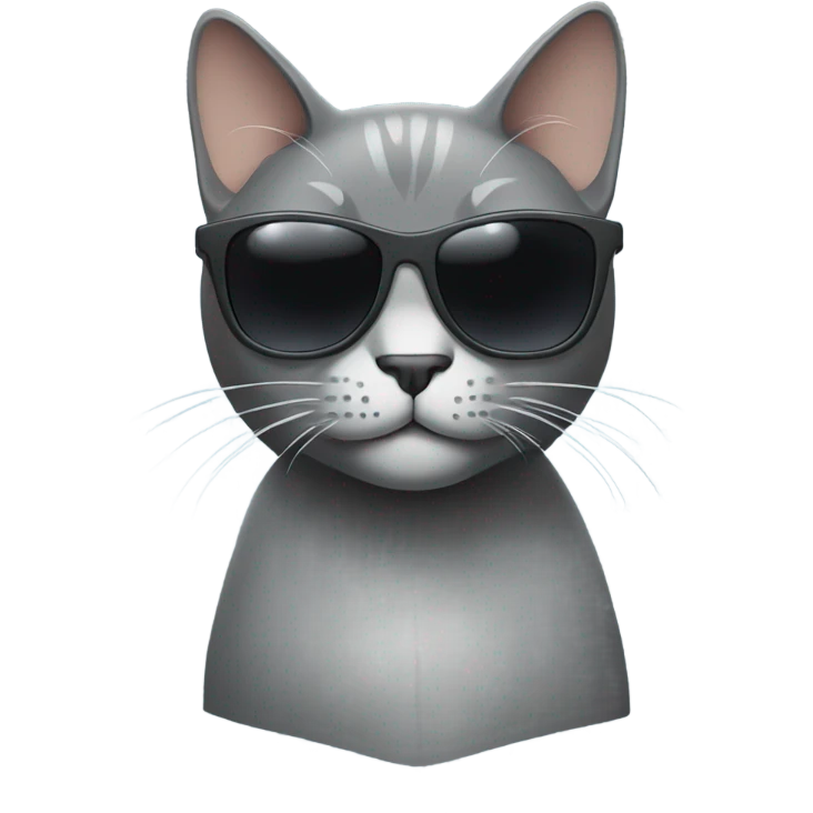 Gray cat with sunglassez emoji