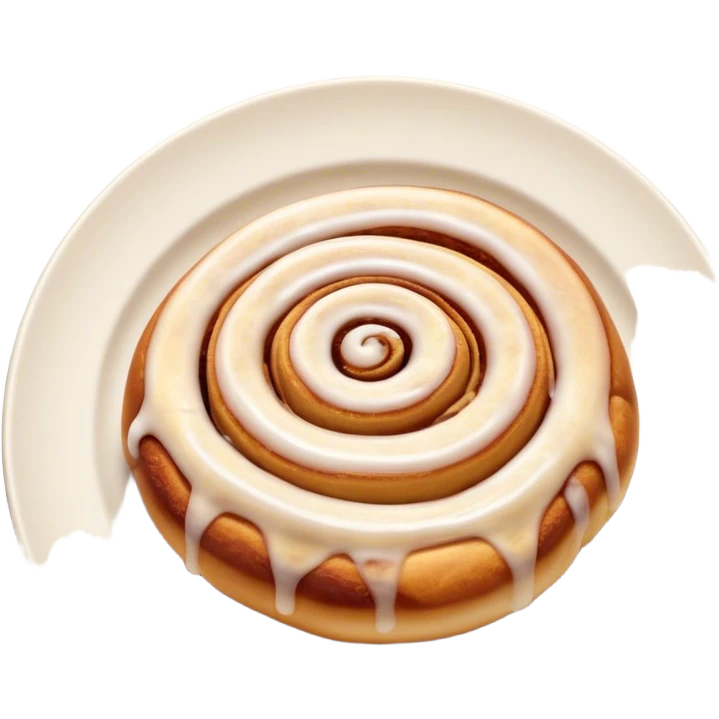 un cinnamon rolls posé sur une assiette emoji