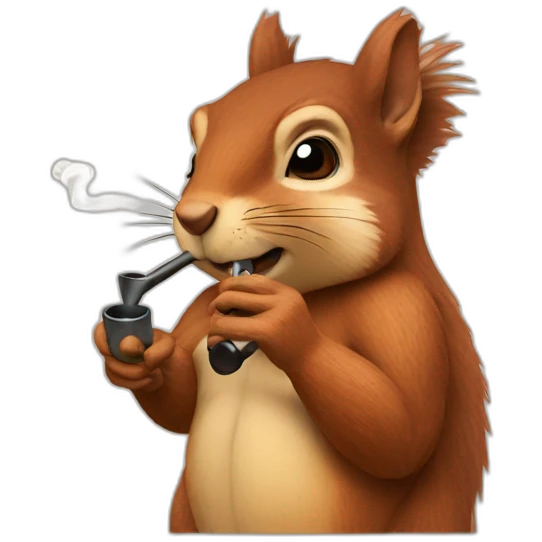 Squirrel smokes a pipe emoji