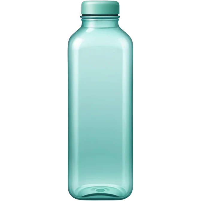 squared water bottle in sea green color, make sure the width and height if image must be equal in size, no need to add face, no emoji emoji