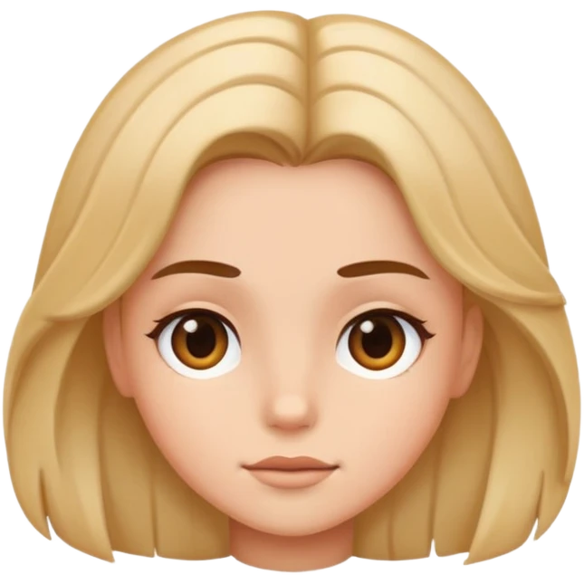 realistic portrait of girl hair in front  emoji