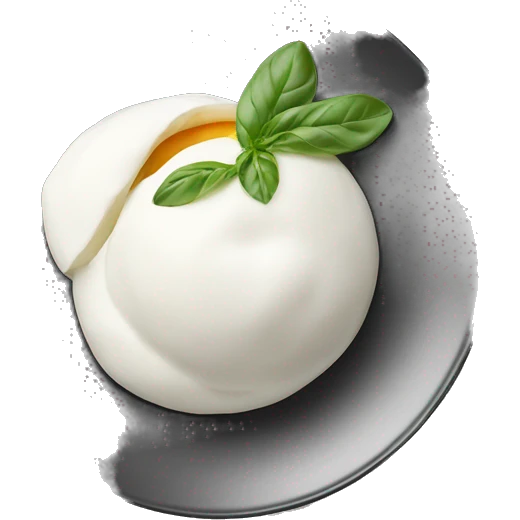 Mozzarella Buratta  on a plate  emoji