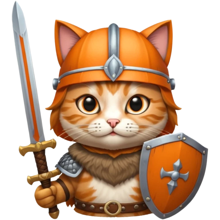 cat with viking helmet and sword emoji