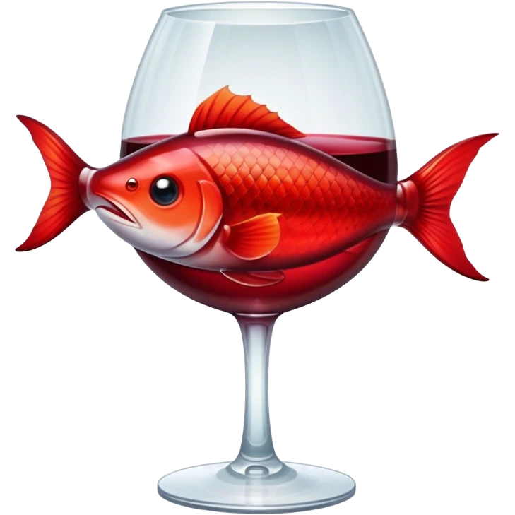 Fish with a wine glass emoji