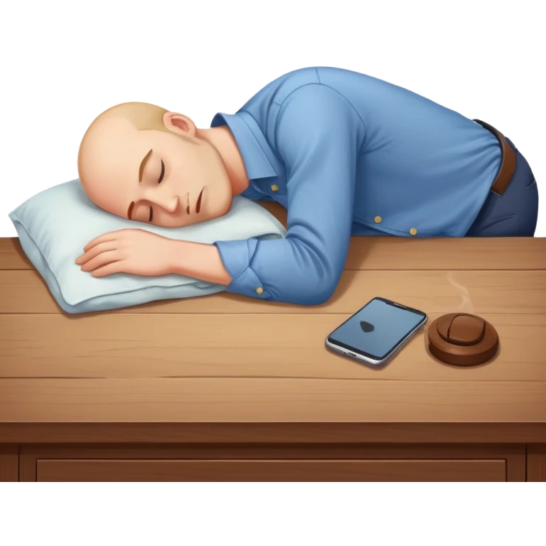 man sleeping on a desk emoji