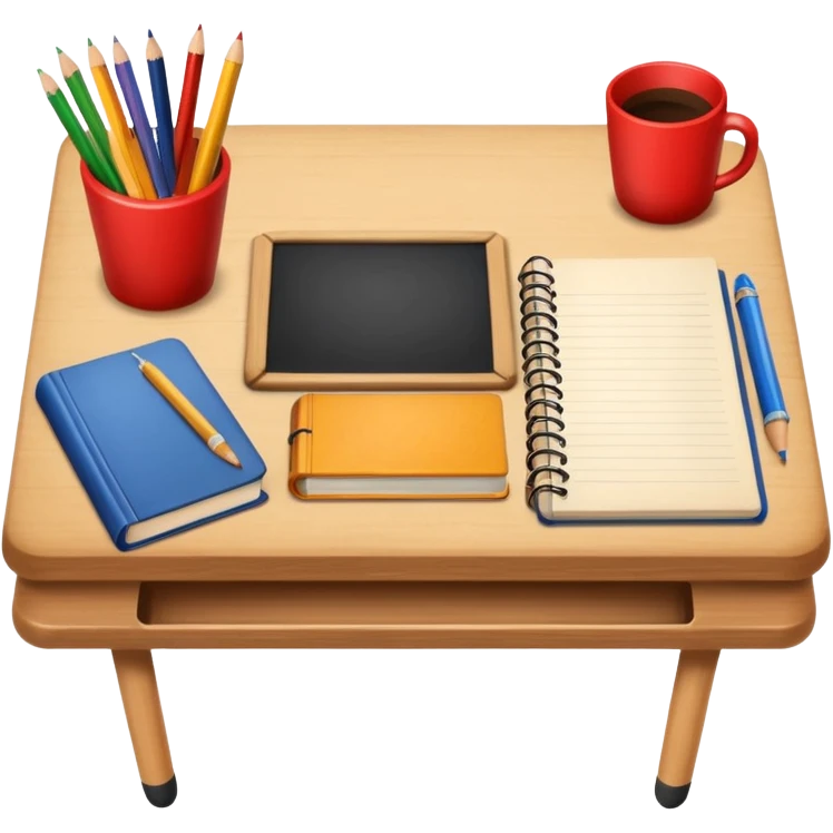 school table top view emoji
