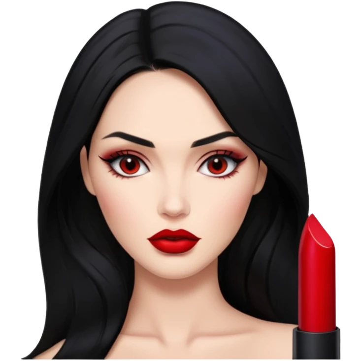 “Emoji girl, femme fatale, black hair. megan fox vibes emoji