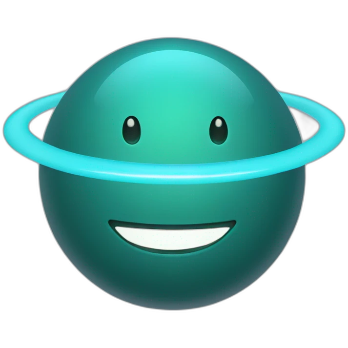 uranus with smiling face and rings around it emoji
