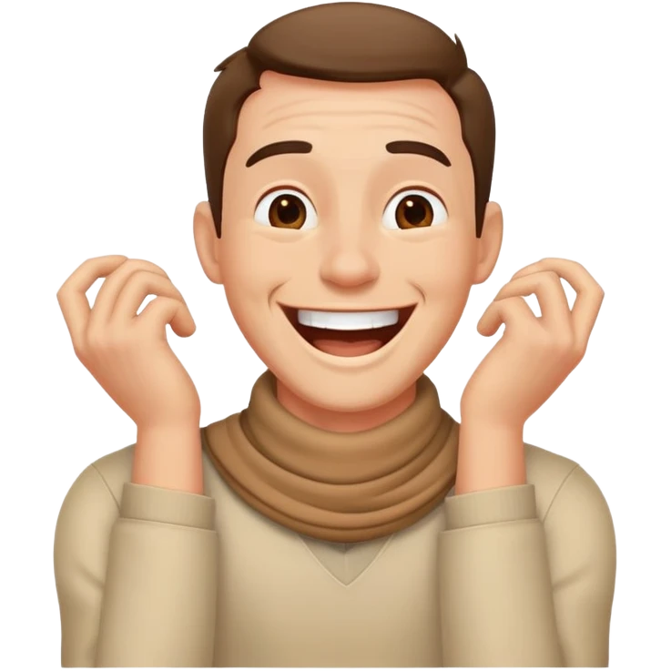 guy hands around neck, laughing emoji