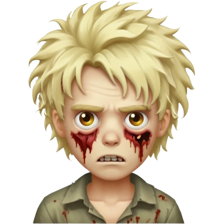 Create a zombie blonde boy with big hair emoji