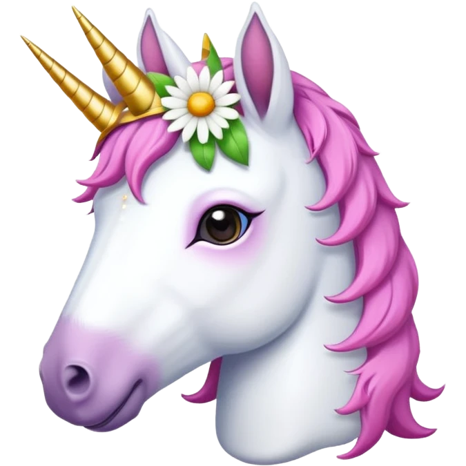 unicorn wearing spanisch daisy  crown emoji