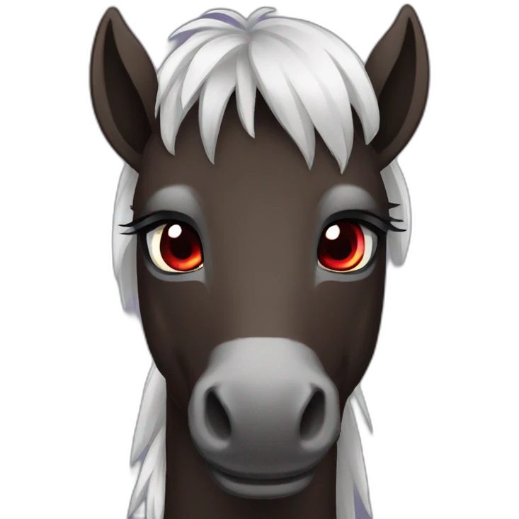 Dark poney red eyes emoji