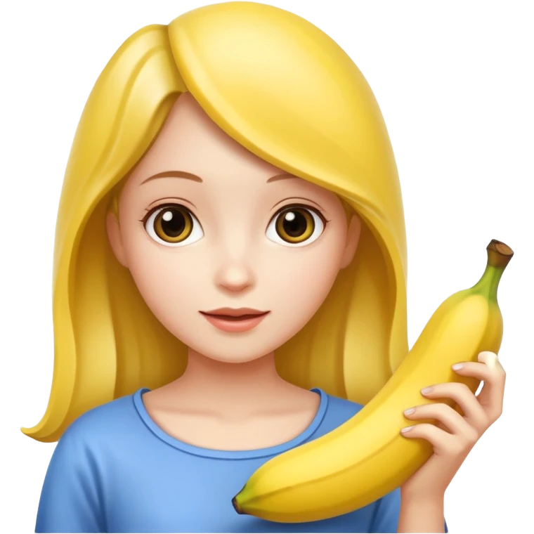 Una chica con plátano en la mano emoji