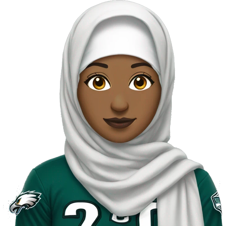 Hijabi in Eagles Jersey emoji