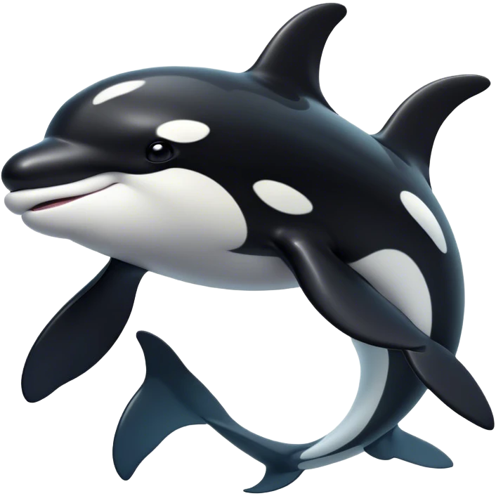 Cinematic Noble orca Portrait Emoji, Poised and majestic, with a sleek, streamlined black-and-white body, piercing intelligent eyes, and a powerful, commanding presence, Simplified yet sharp and sophisticated features, highly detailed, glowing with a soft oceanic radiance, high shine, intelligent and formidable, stylized with an air of deep-sea dominance, focused and alert, soft glowing outline, capturing the essence of an apex predator that appears ready to surge out of the waves with effortless authority! emoji