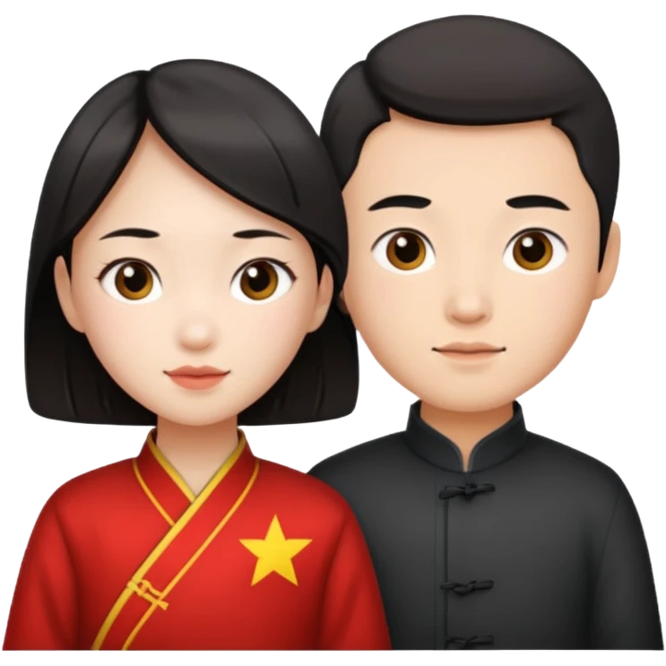 Chinese girl and chinese boy emoji