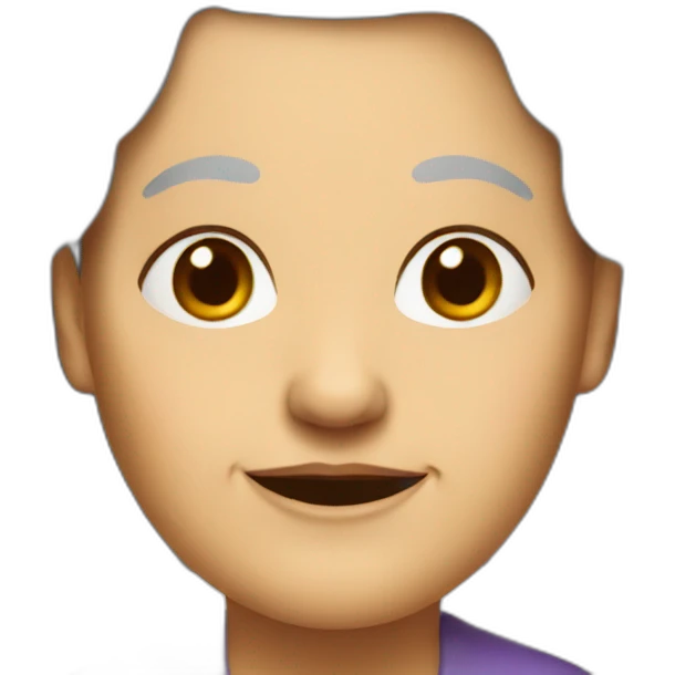 old woman with receding hairline emoji