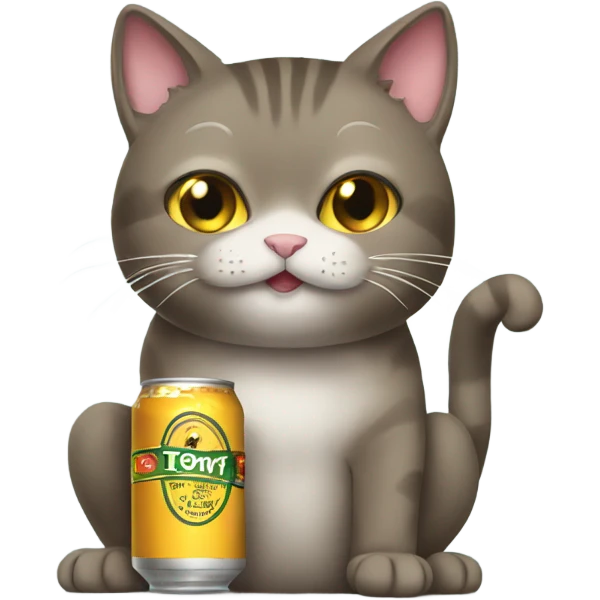 cat with beer can emoji