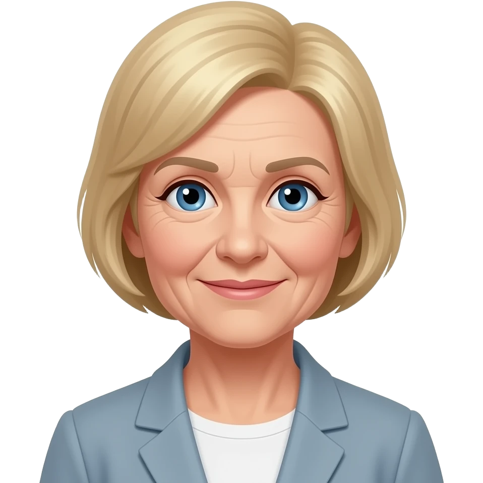 sarışın ela gözlü 90 yaşında çok kısa saçlı kadın emoji